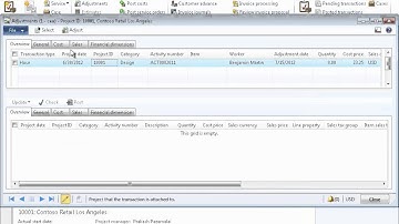 Dynamics AX 2012 - Project Transaction Adjustments
