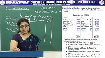 ACCOUNTANCY | II PUC | CH 04 | RETIREMENT OF A PARTNER - 12 MARKS PROBLEM | S03