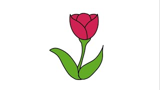 How to draw Tulip 🌷 Flower / Easy Drawing ideas for Kids