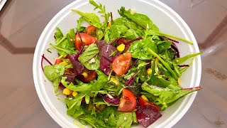 Easy Mixed Leaf Salad with Cherry Tomatoes | Mixed Green Salad with Simple dressing