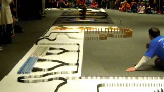 11,000 dominoes knocked over at the Baltimore Science Center