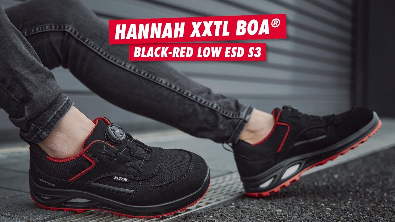 Our HANNAH XXTL BOA black red Low ESD S3 🦋 - YouTube | Sicherheitsschuhe