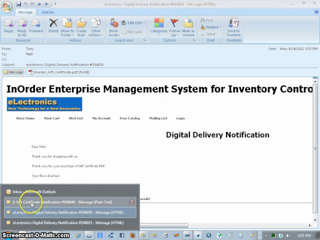 InOrder Digital Delivery Enhancement Demo Part 3.avi