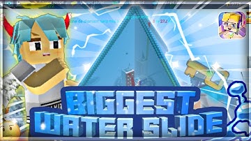 BUILDING A GIANT WATER SLIDE! (Blockman Go: Blocky Mods)