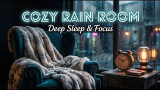 Fall Asleep Looking at Neon Lights  Rain on Glass, Vintage Room & Soft Clock screenshot 3