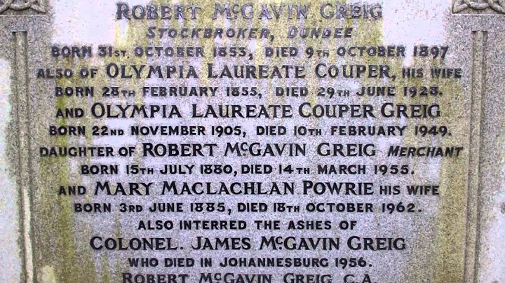 Robert McGavin Greig Gravestone Balgay Cemetery Du...