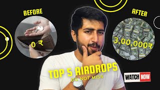 TOP 5 BEST AIRDROPS 2024 | Claim 3 Lakh from this Airdrop! | Free Confirmed Airdrop | Abhi Dekhlo