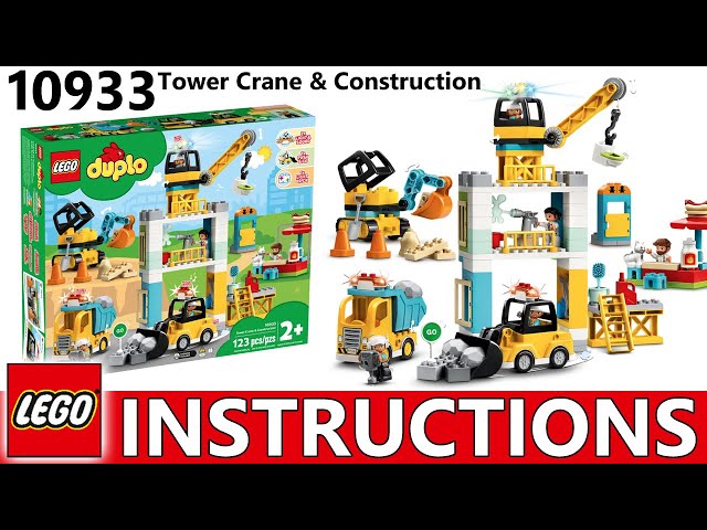 LEGO DUPLO Construction Tower Crane & Construction 10933 Creative Building  Playset with Toy Vehicles; Build Fine Motor, Social and Emotional Skills;  Gift for Toddlers (123 Pieces) : Toys & Games 