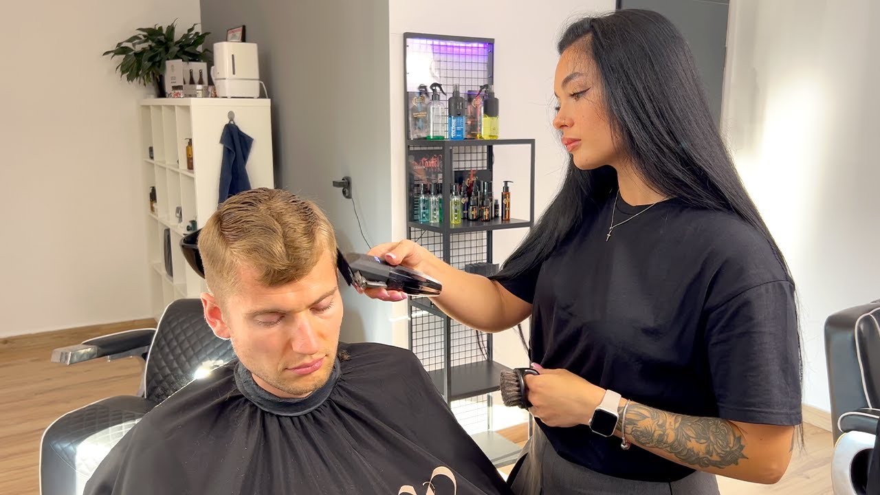 She Did Everything 💈✂️ Full Service with Ukrainian Barber Lady Tatiana 🇺🇦