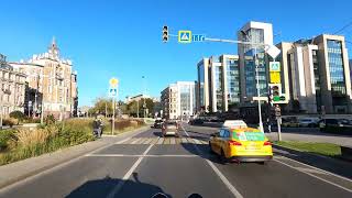 Driving in Moscow: Boulevard Ring - Kremlevskaya embankment - South port.  4K UHD