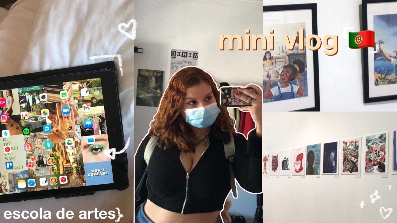 Mini vlog  um dia comigo nas escolas de portugal curso de artes 