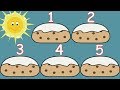 Five currant buns in a bakers shop nursery rhyme for babies and toddlers from sing and learn