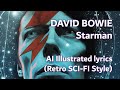 David bowie starman  ai illustrated lyrics  retro scifi style