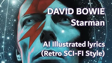 David Bowie, Starman | AI Illustrated LYRICS | Retro SCI-FI Style