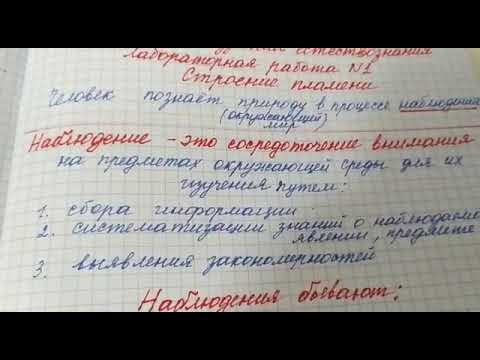 Урок 2 Химия 7го класса: Методы изучения естествознания. Лабораторная работа№1. Строение пламени