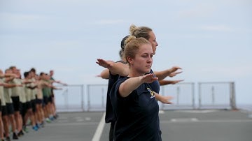 HMS Albion are NAVYfit | Flight deck physical training