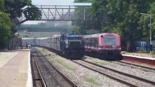 Aggressive KJM WDP-4 20046 with 18509 overtaking DEMU