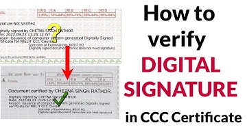 How to verify Digital signature in CCC certificate, easiest method.