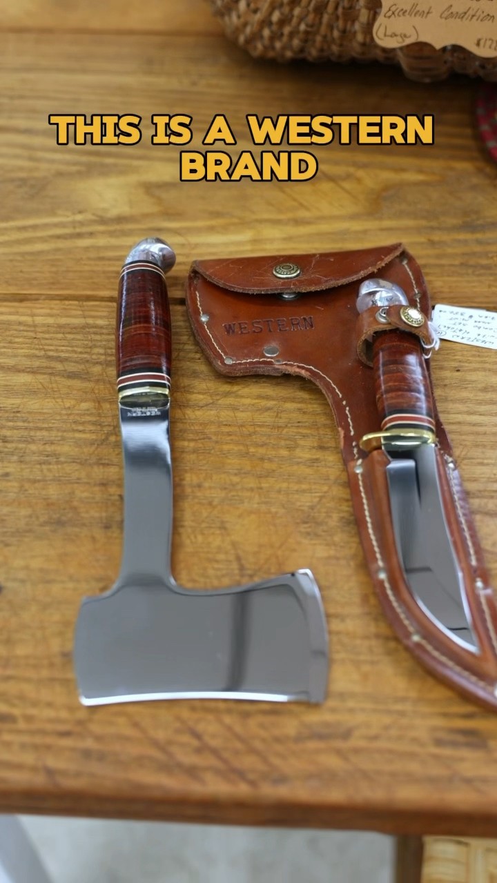 An Exquisite Western Knife and Hatchet Combo #antiquedealers - YouTube