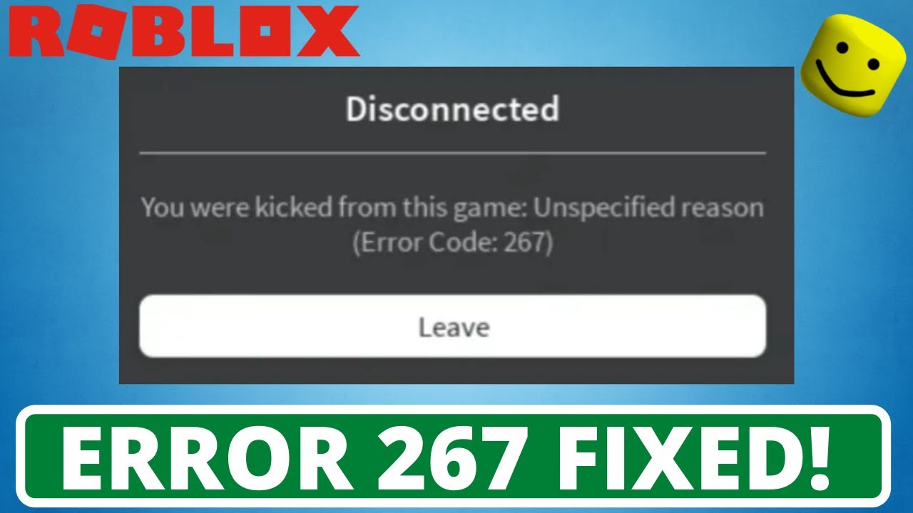 codigo de erro roblox 267