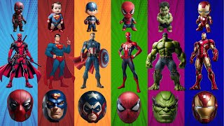 Wrong Heads Top Superheroes | CUTE MARVEL SUPERHEROES COLORS PUZZLE