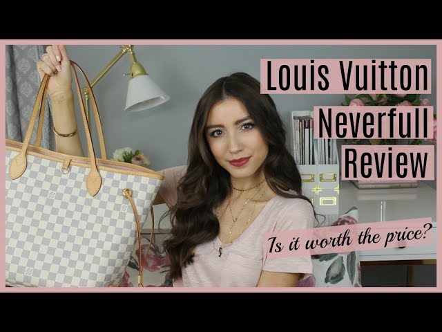2018 Louis Vuitton Damier Azur Neverfull MM Tote Bag Rose Ballerine N41605