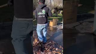Client called us to clear the junk from the driveway of his newly purchased house in Huntington, NY