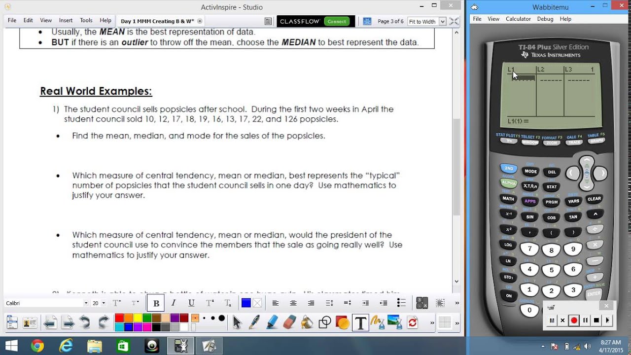 Finding Mean, Median and Mode; Creating Box and Whisker Plots - YouTube