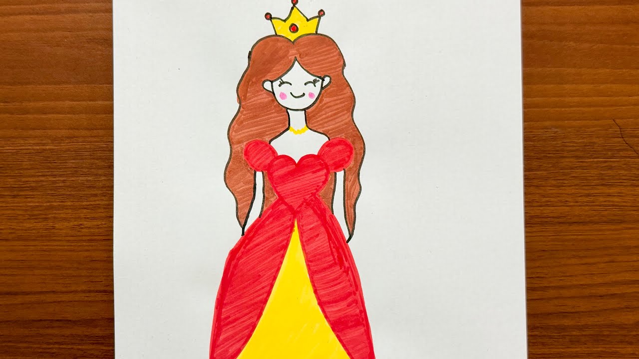 Easy Princess Drawing for Kids | how to draw a princess easy step by step