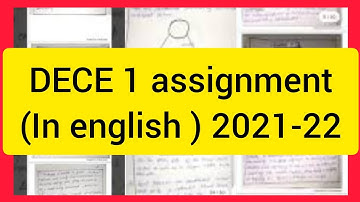 DECE 1 assignment in English session 2021 to 2022
