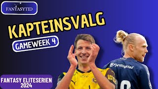 Kapteinsvalg til GW4 || Fantasy Eliteserien 2024 tips