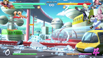 Dragon Ball FighterZ - Android 18 5.4k 1-bar corner combo