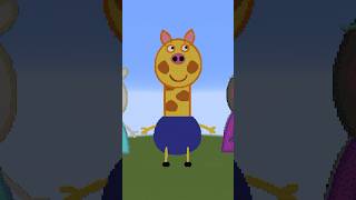 Front view of Peppa Pig characters (+sounds) in Minecraft