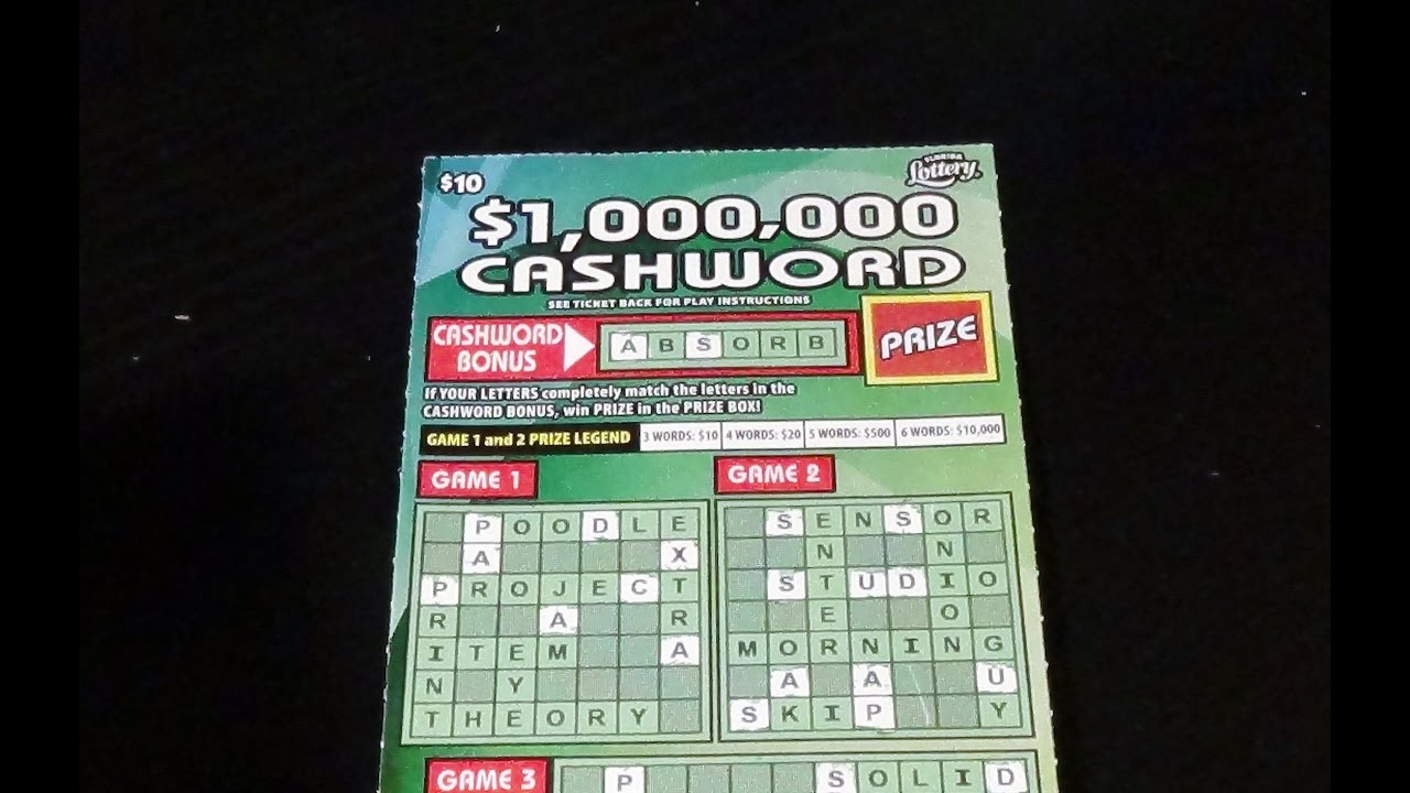A.M. Crosswords 6 1,000,000 CASHWORD FL Lottery ScratchOff Ticket