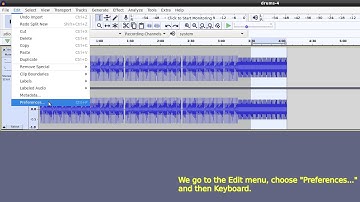 Setting keyboard shortcuts in Audacity