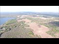 Aerial View Autumn Leaves by White Potato Lake, Wisconsin Farm Drone DJI Phantom 4 Video