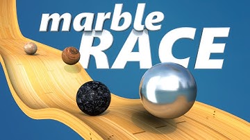 Marble Race Tournament. Physics Simulations. Relaxing and Fun Animation Video. ASMR, C4D, Cinema 4D