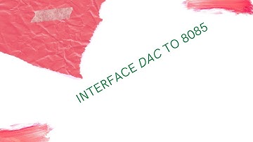 DAC TO 8085