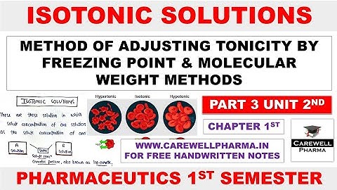 Isotonic Solution | Hypertonic, Hypotonic | Freezing Point & Molecular Weight | B Pharma 1 Semester
