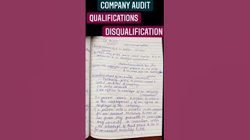 Company audit Auditor | Qualifications and disqualifications | CA CS | Icai Icsi Study material |