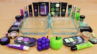 Grape vs Apple - Mixing Makeup Eyeshadow Into Slime ASMR Compilation