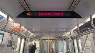 R160 Siemens Q train ride from 14 StUnion Sq to Newkirk Plz