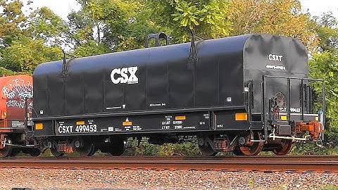 CSX Freight Train with Brand New Website Logo Coil Cars