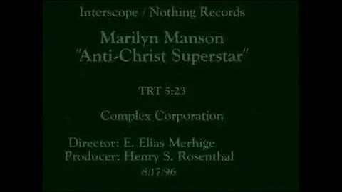 Marilyn Manson - Antichrist Superstar (Music Video Demo1994)