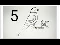 How to draw a bird by number 5.step by step.