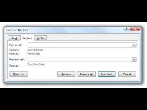 Find and Replace option in MS Word 2010