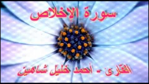 أحمد خليل شاهين سورة الإخلاص