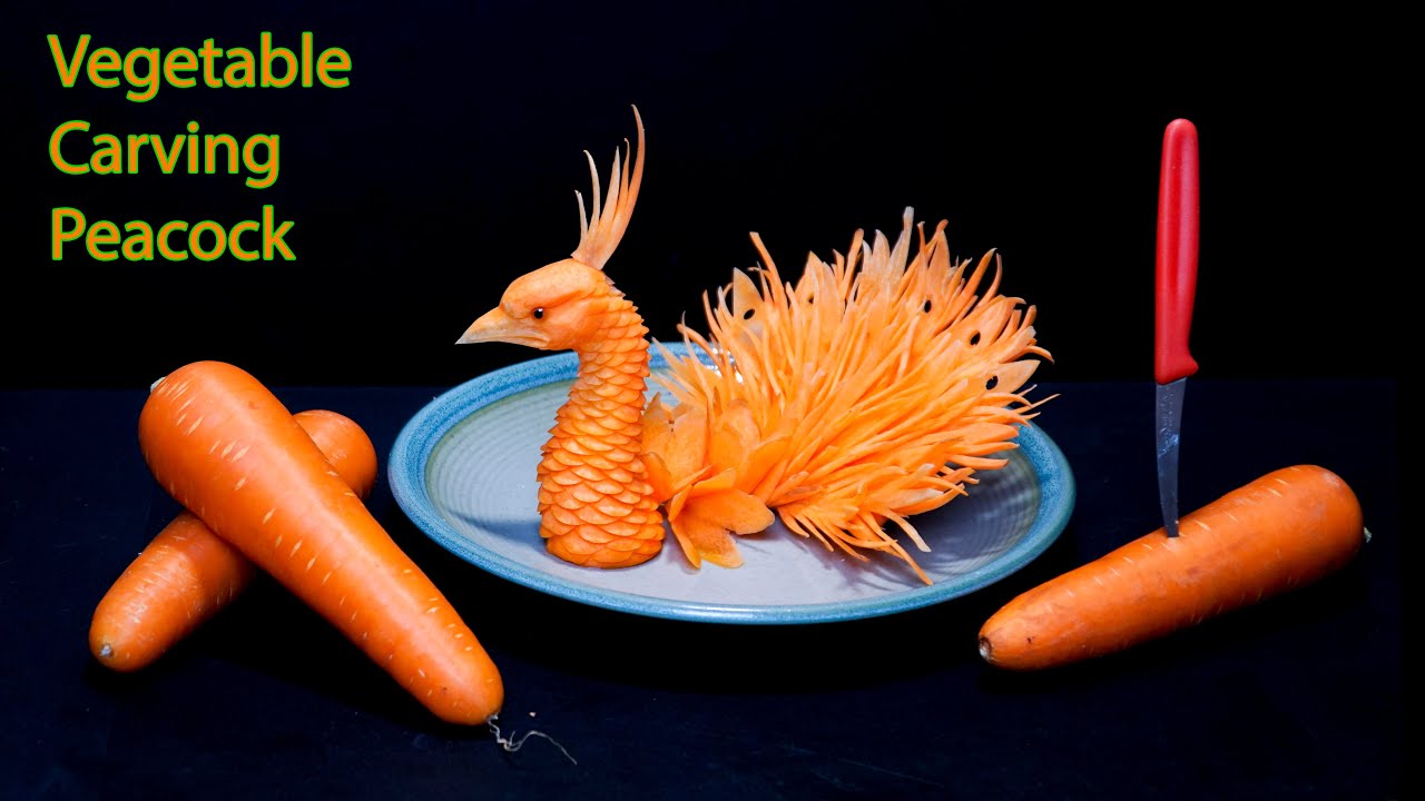 Learn How to Create Carrot Peacock Decoration