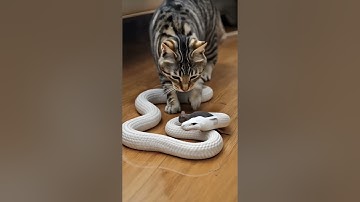 Shocking!!!😱😱 Cat vs. Snake Standoff! #cat #kitten #snake #funnyanimals #cutecat #shorts #mouse