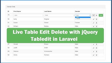 Live Table Edit Delete with jQuery Tabledit in Laravel